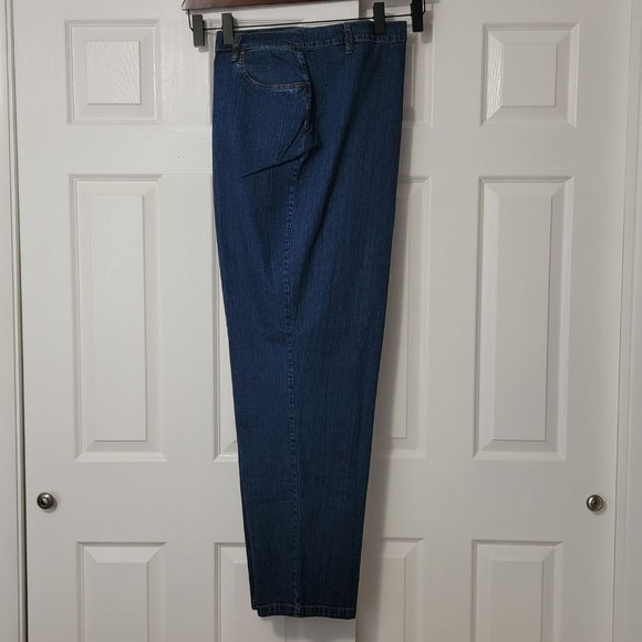 36 Tall Plus Venezia Woman Medium Wash Stretch Blue Denim Jeans NWT - Picture 3 of 10